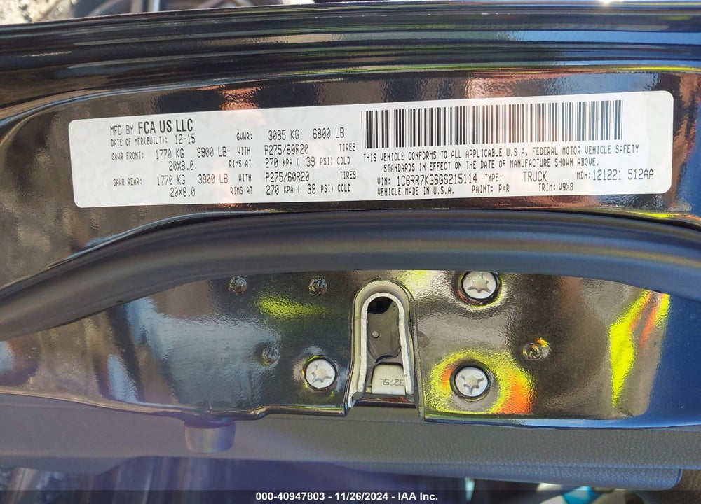 2016 RAM 1500 EXPRESS VIN: 1C6RR7KG6GS215114