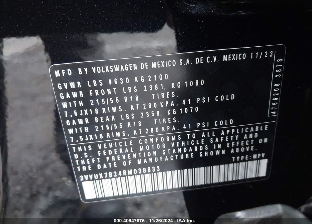 2024 VOLKSWAGEN TAOS 1.5T SE VIN: 3VVUX7B24RM038833