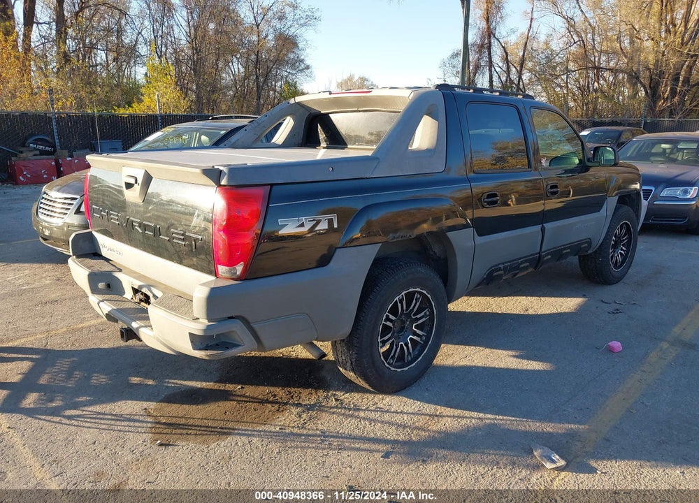2002 CHEVROLET AVALANCHE 1500 VIN: 3GNEK13T42G137413