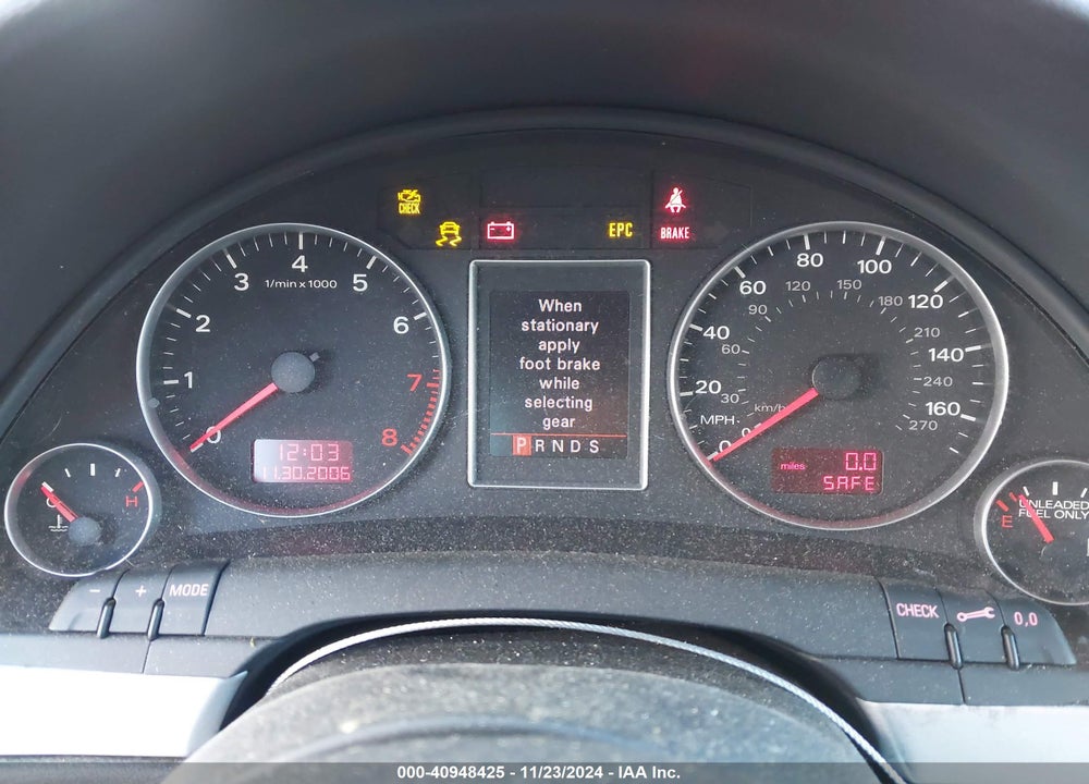 2006 AUDI A4 2.0T VIN: WAUEF78E36A279070