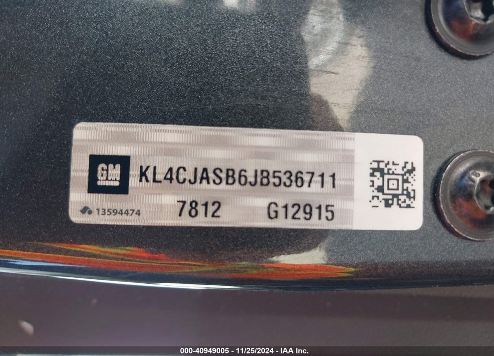 2018 BUICK ENCORE PREFERRED VIN: KL4CJASB6JB536711