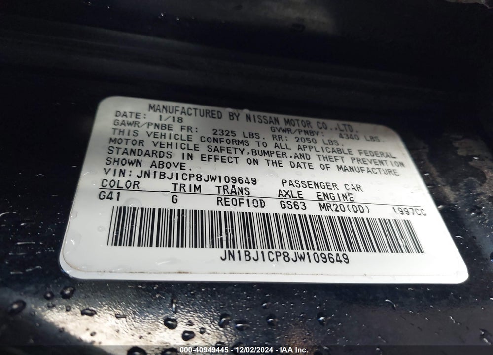 2018 NISSAN ROGUE SPORT SV VIN: JN1BJ1CP8JW109649
