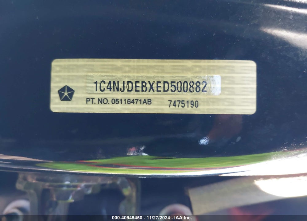 2014 JEEP COMPASS LATITUDE VIN: 1C4NJDEBXED500882
