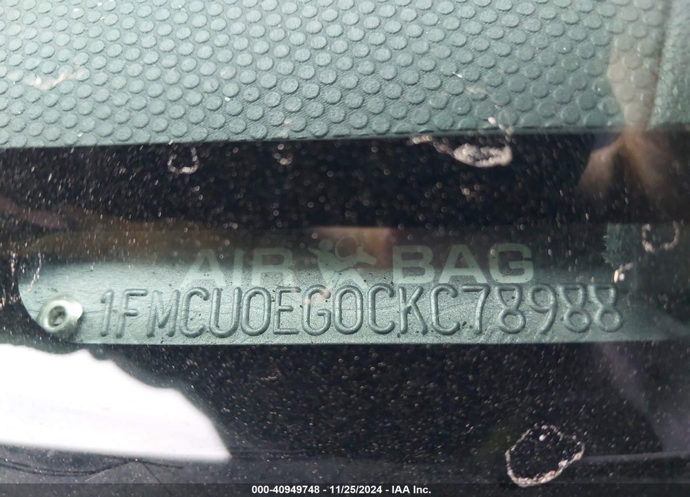 2012 FORD ESCAPE LIMITED VIN: 1FMCU0EG0CKC78988
