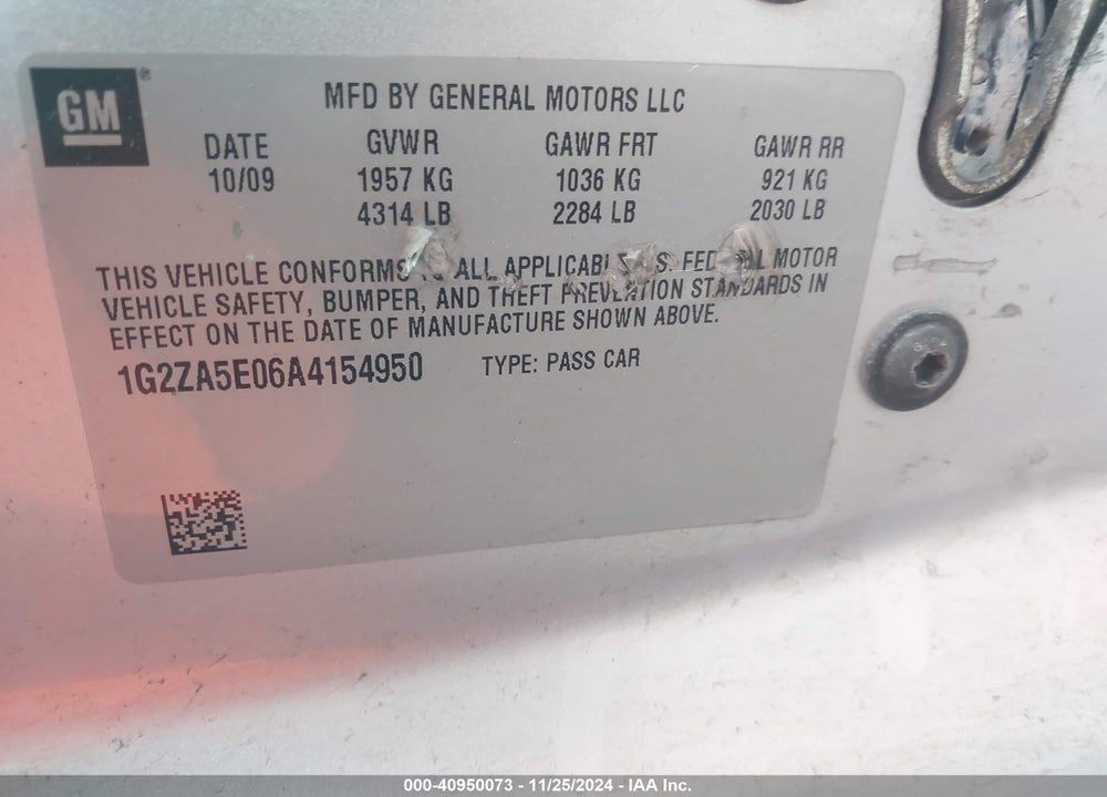 2010 PONTIAC G6 VIN: 1G2ZA5E06A4154950