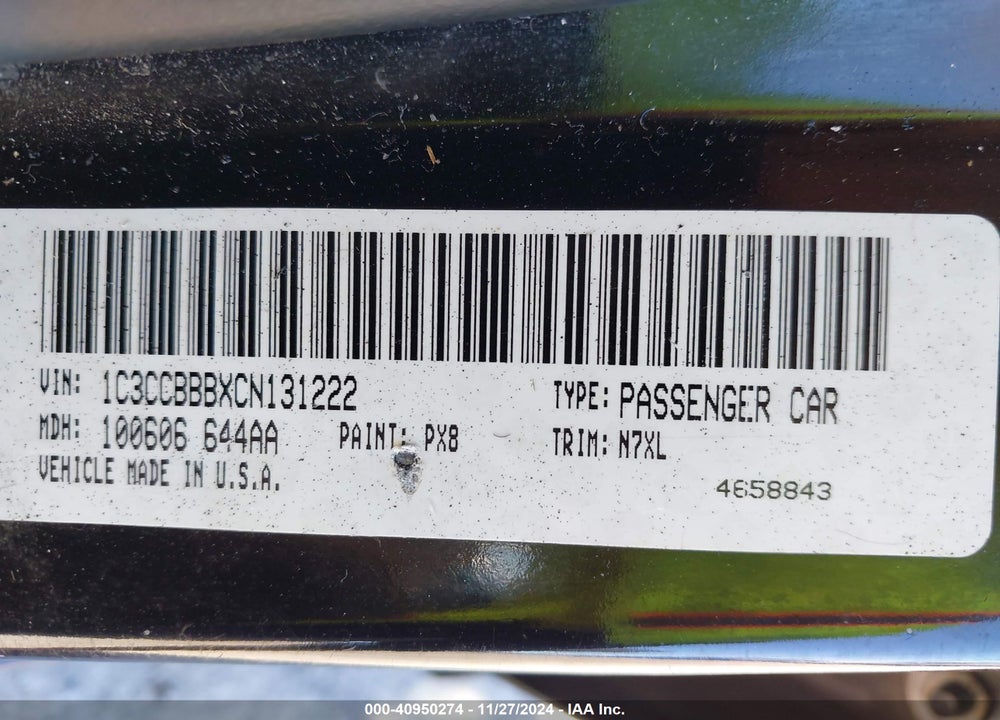 2012 CHRYSLER 200 TOURING VIN: 1C3CCBBBXCN131222
