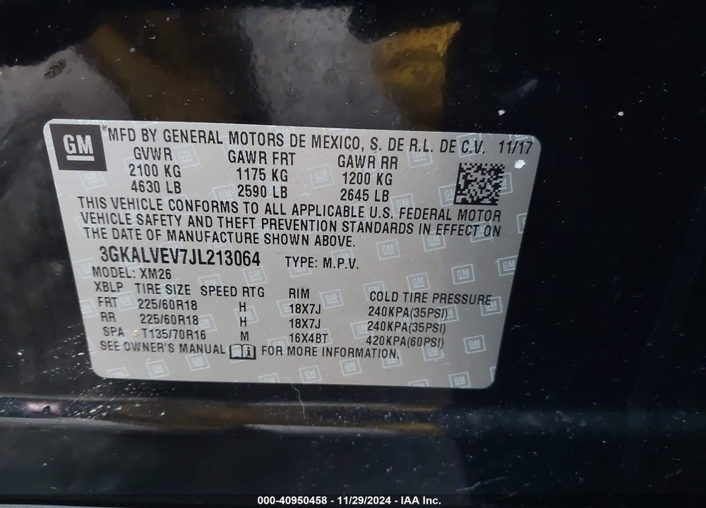 2018 GMC TERRAIN SLT VIN: 3GKALVEV7JL213064