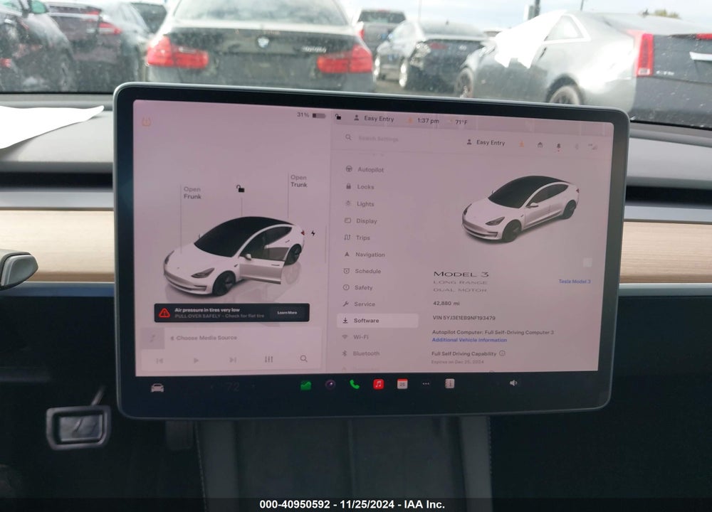 2022 TESLA MODEL 3 LONG RANGE DUAL MOTOR ALL-WHEEL DRIVE VIN: 5YJ3E1EB9NF193479