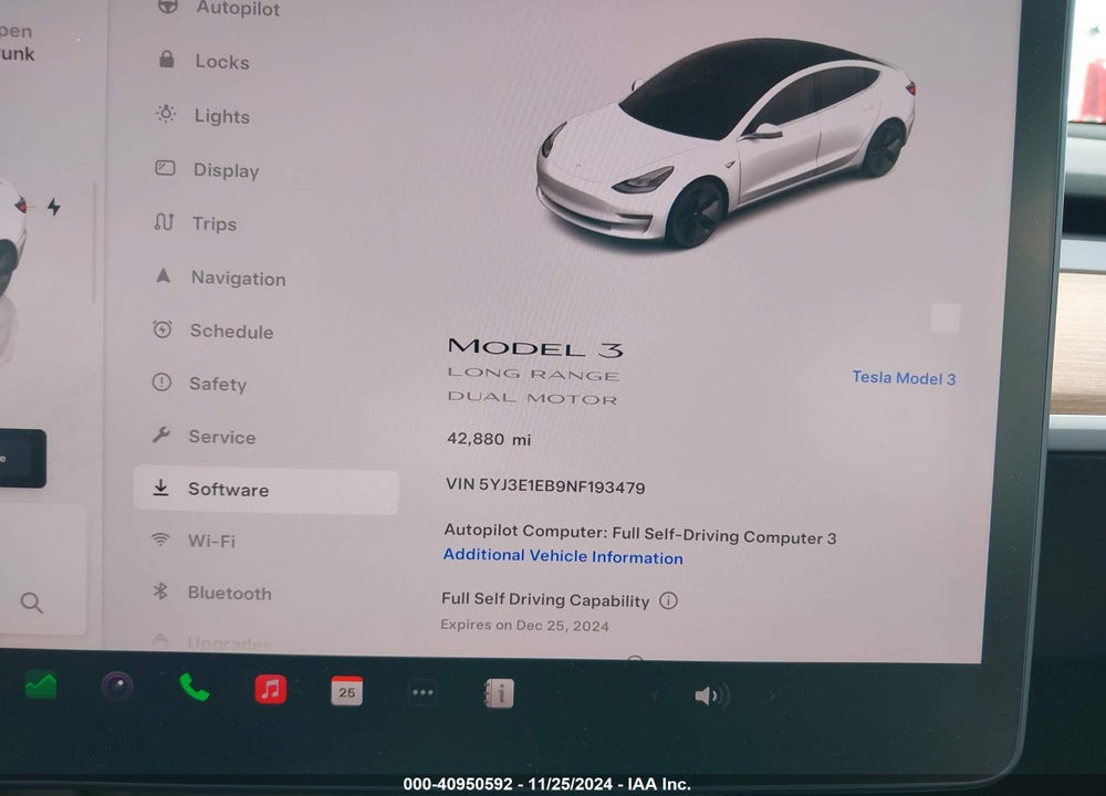 2022 TESLA MODEL 3 LONG RANGE DUAL MOTOR ALL-WHEEL DRIVE VIN: 5YJ3E1EB9NF193479