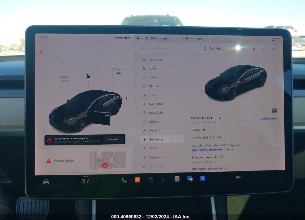 2018 TESLA MODEL 3 LONG RANGE/MID RANGE VIN: 5YJ3E1EA0JF157441
