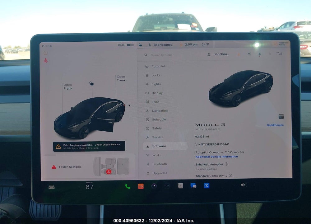 2018 TESLA MODEL 3 LONG RANGE/MID RANGE VIN: 5YJ3E1EA0JF157441
