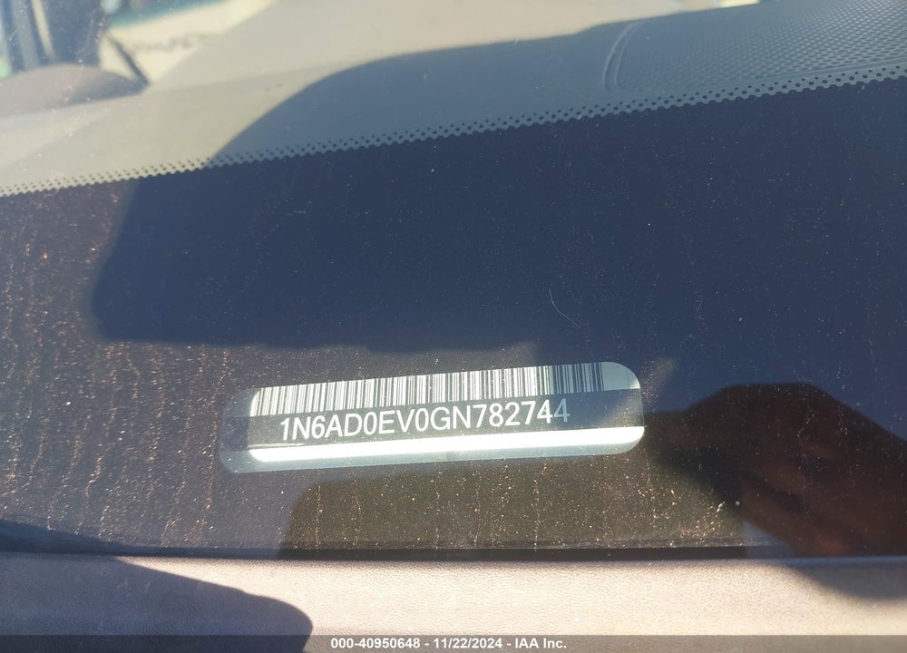2016 NISSAN FRONTIER PRO-4X/S/SL/SV VIN: 1N6AD0EV0GN782744