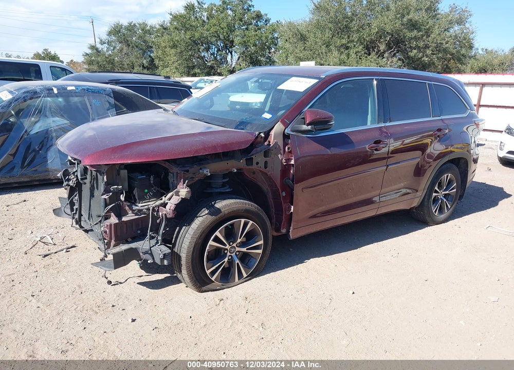 2016 TOYOTA HIGHLANDER XLE V6 VIN: 5TDJKRFH4GS277709
