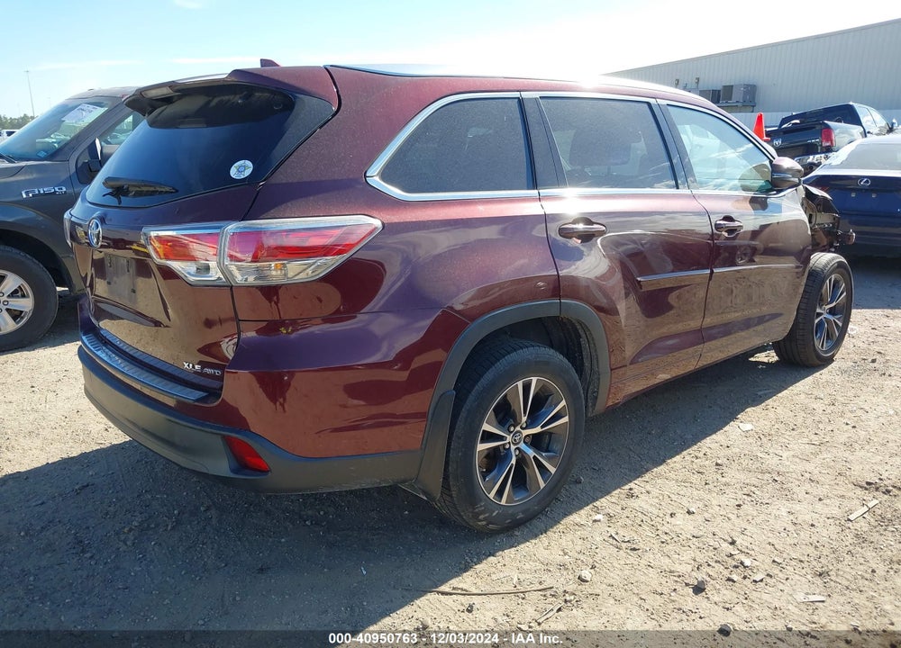 2016 TOYOTA HIGHLANDER XLE V6 VIN: 5TDJKRFH4GS277709