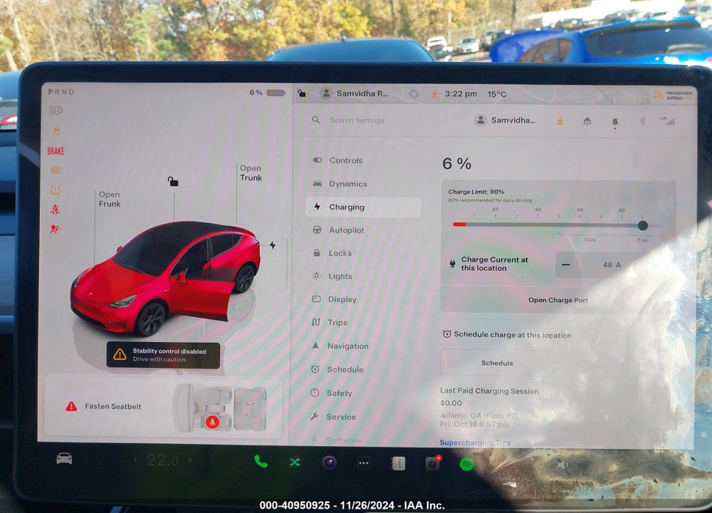 2024 TESLA MODEL Y LONG RANGE DUAL MOTOR ALL-WHEEL DRIVE/RWD VIN: 7SAYGDED7RA310226