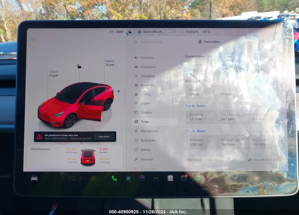 2024 TESLA MODEL Y LONG RANGE DUAL MOTOR ALL-WHEEL DRIVE/RWD VIN: 7SAYGDED7RA310226