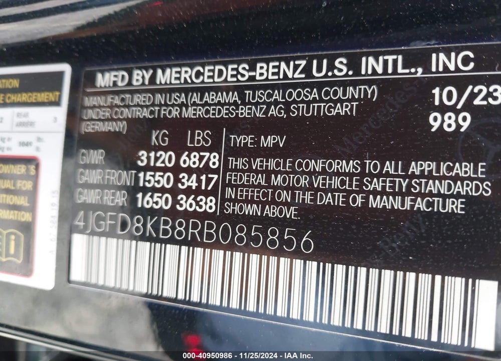 2024 MERCEDES-BENZ AMG GLE 63 COUPE S 4MATIC VIN: 4JGFD8KB8RB085856