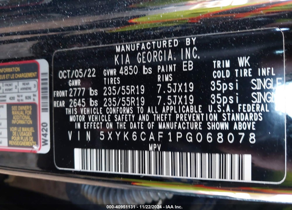 2023 KIA SPORTAGE X LINE VIN: 5XYK6CAF1PG068078