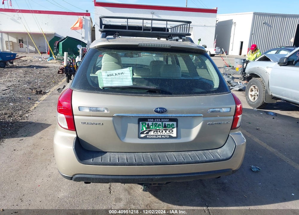 2008 SUBARU OUTBACK VIN: 4S4BP60C186302435