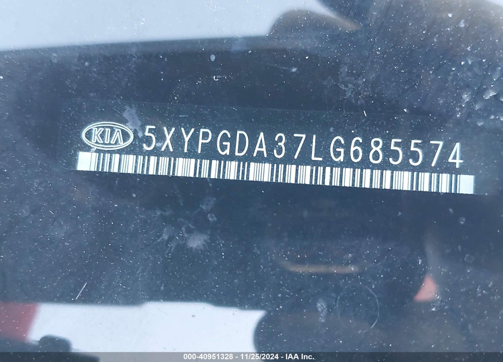 2020 KIA SORENTO 2.4L LX VIN: 5XYPGDA37LG685574