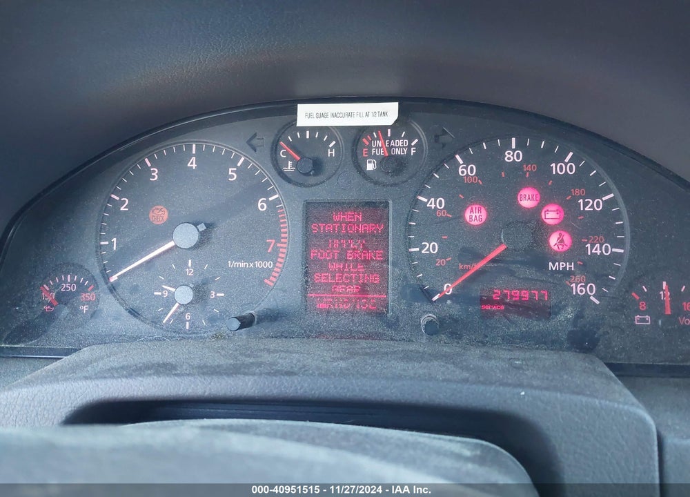 1999 AUDI A6 2.8 AVANT VIN: WAUDA34B4XN106084