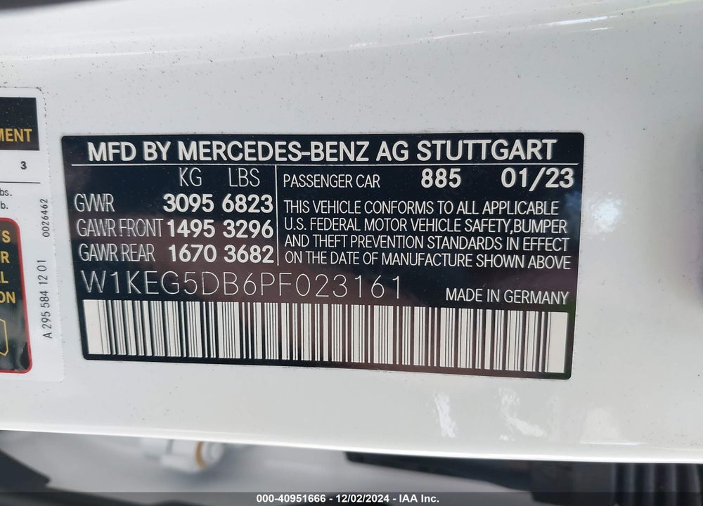 2023 MERCEDES-BENZ AMG EQE 4MATIC VIN: W1KEG5DB6PF023161