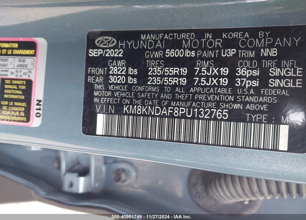 2023 HYUNDAI IONIQ 5 SEL VIN: KM8KNDAF8PU132765