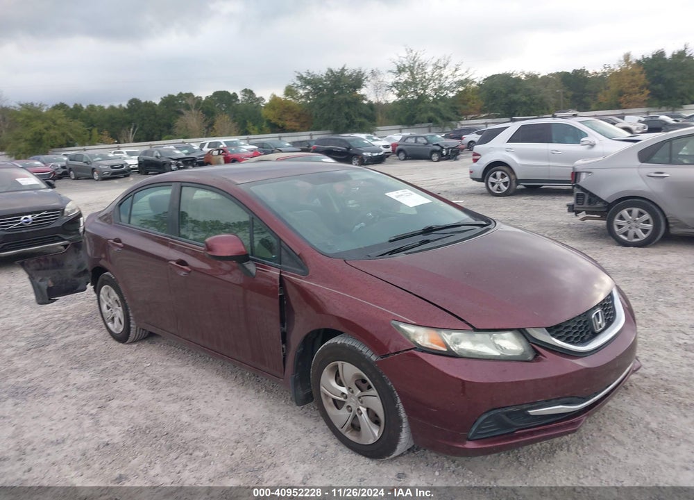 2013 HONDA CIVIC LX VIN: 19XFB2F57DE002778