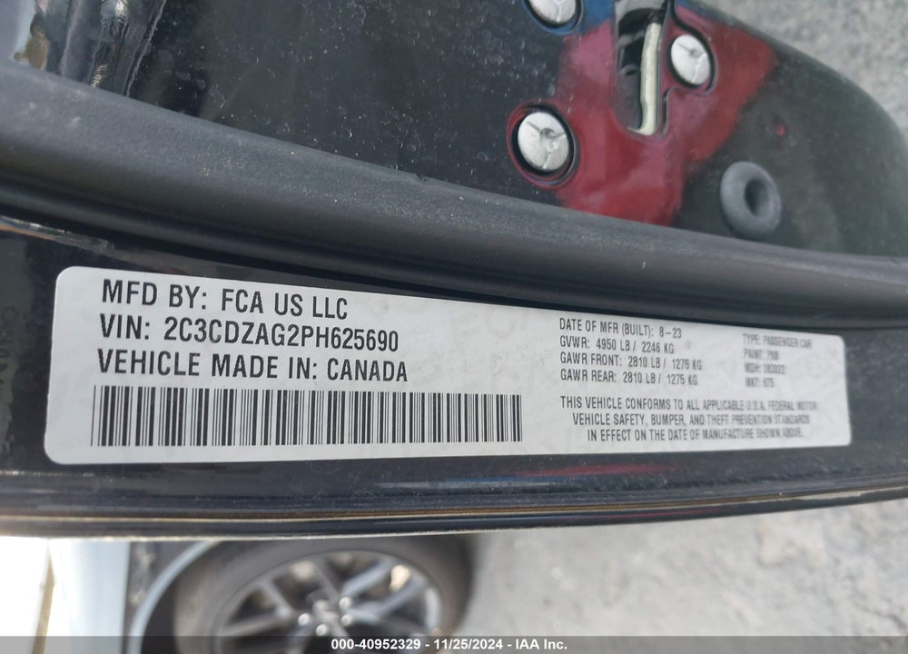 2023 DODGE CHALLENGER SXT VIN: 2C3CDZAG2PH625690