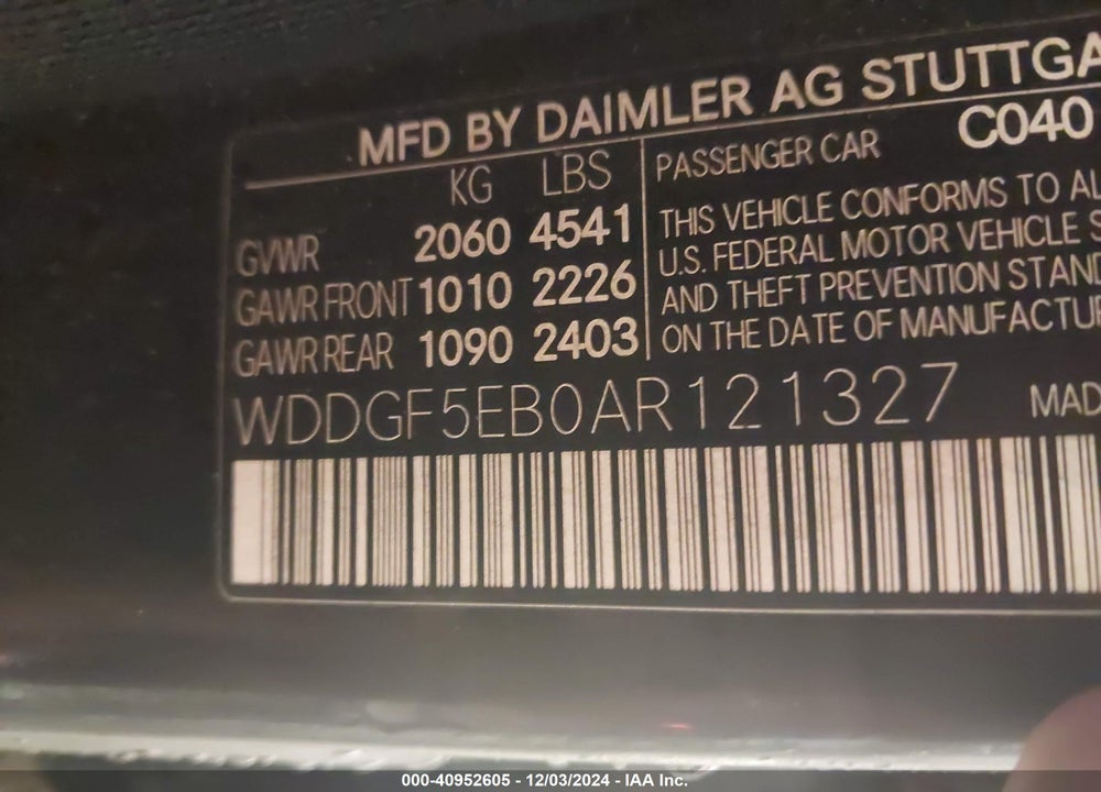 2010 MERCEDES-BENZ C 300 LUXURY/SPORT VIN: WDDGF5EB0AR121327