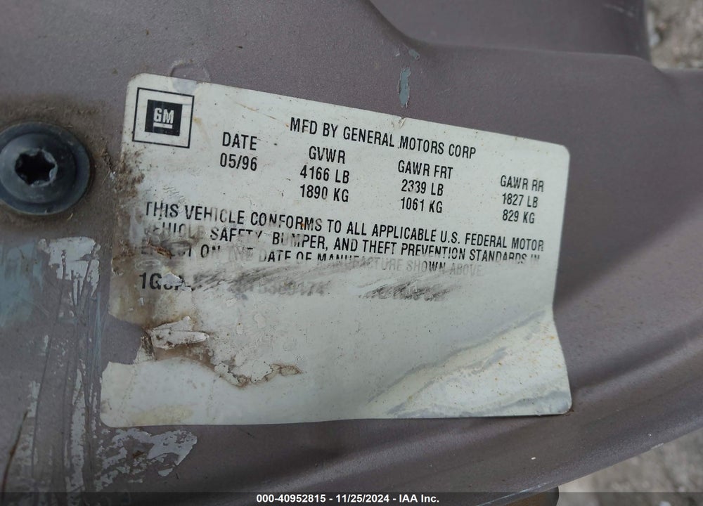 1996 OLDSMOBILE CIERA SL VIN: 1G3AJ55M8T6389174