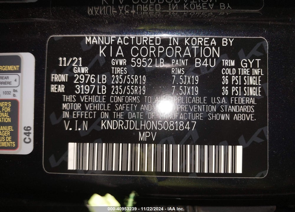 2022 KIA SORENTO PLUG-IN HYBRID SX VIN: KNDRJDLH0N5081847