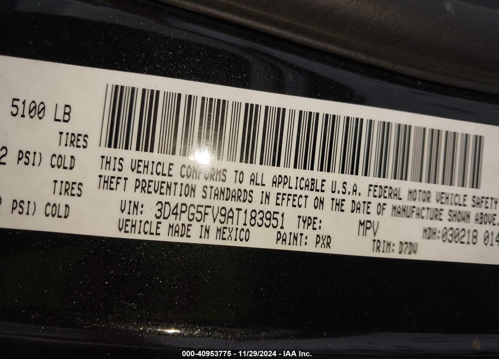 2010 DODGE JOURNEY SXT VIN: 3D4PG5FV9AT183951