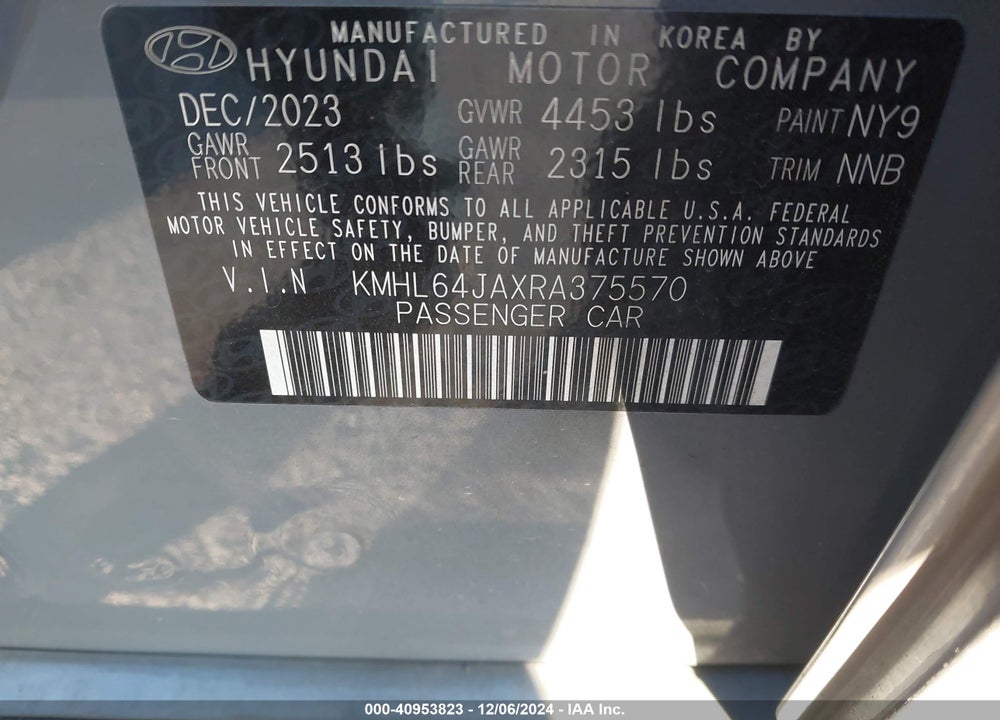 2024 HYUNDAI SONATA VIN: KMHL64JAXRA375570