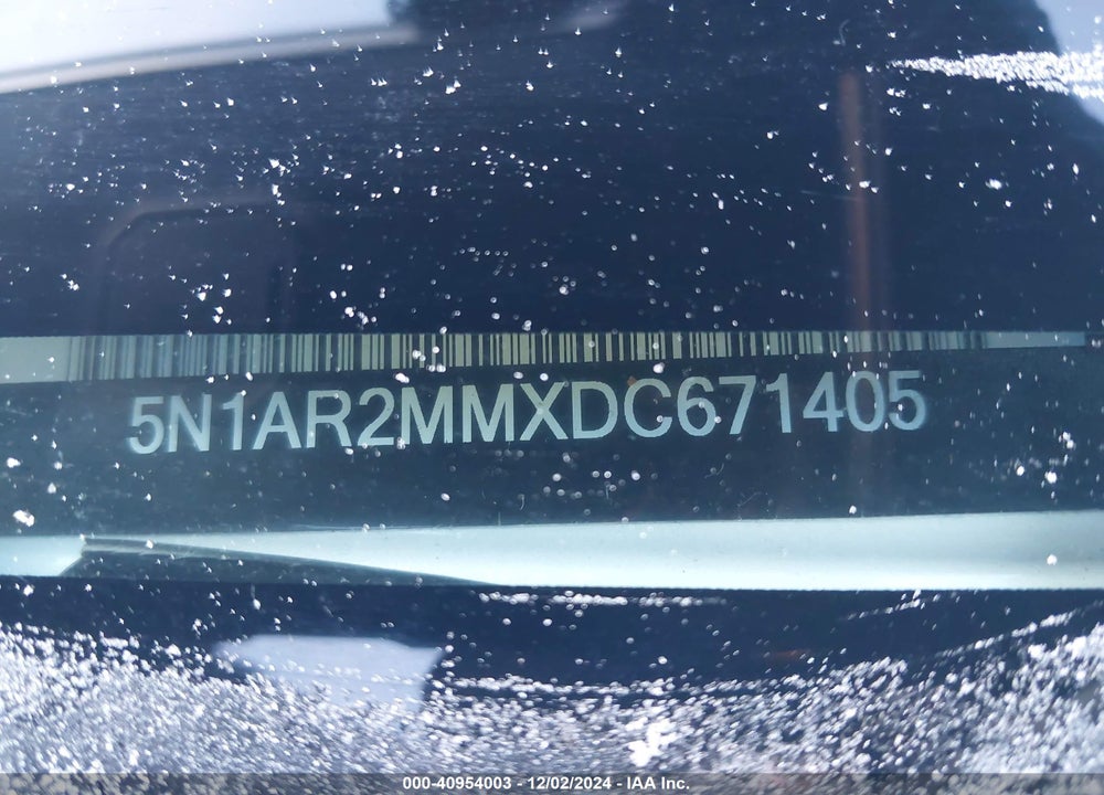 2013 NISSAN PATHFINDER PLATINUM VIN: 5N1AR2MMXDC671405