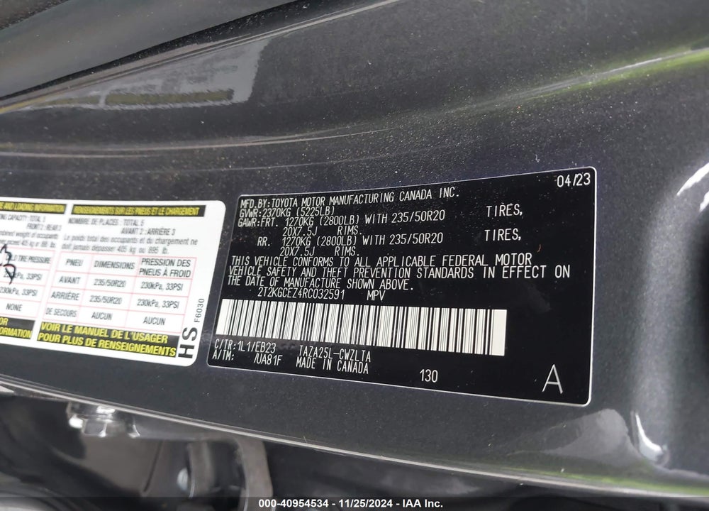 2024 LEXUS NX 350 F SPORT HANDLING VIN: 2T2KGCEZ4RC032591
