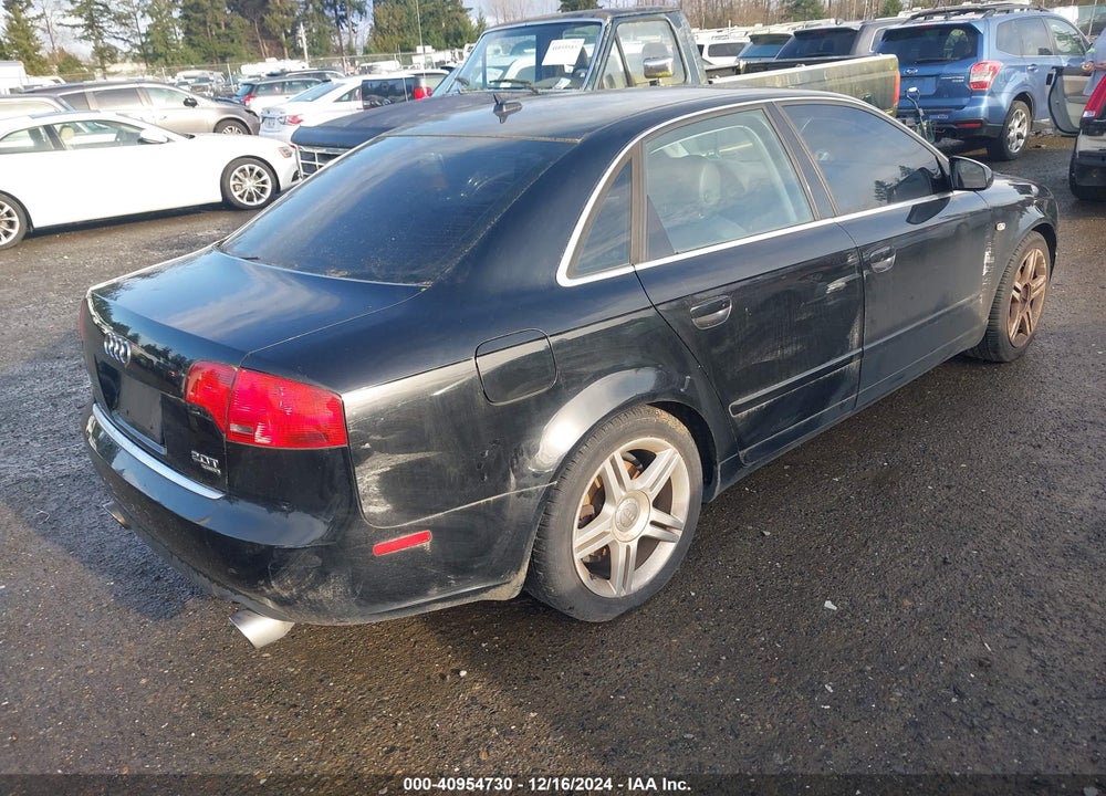 2007 AUDI A4 2.0T VIN: WAUDF78E87A120557