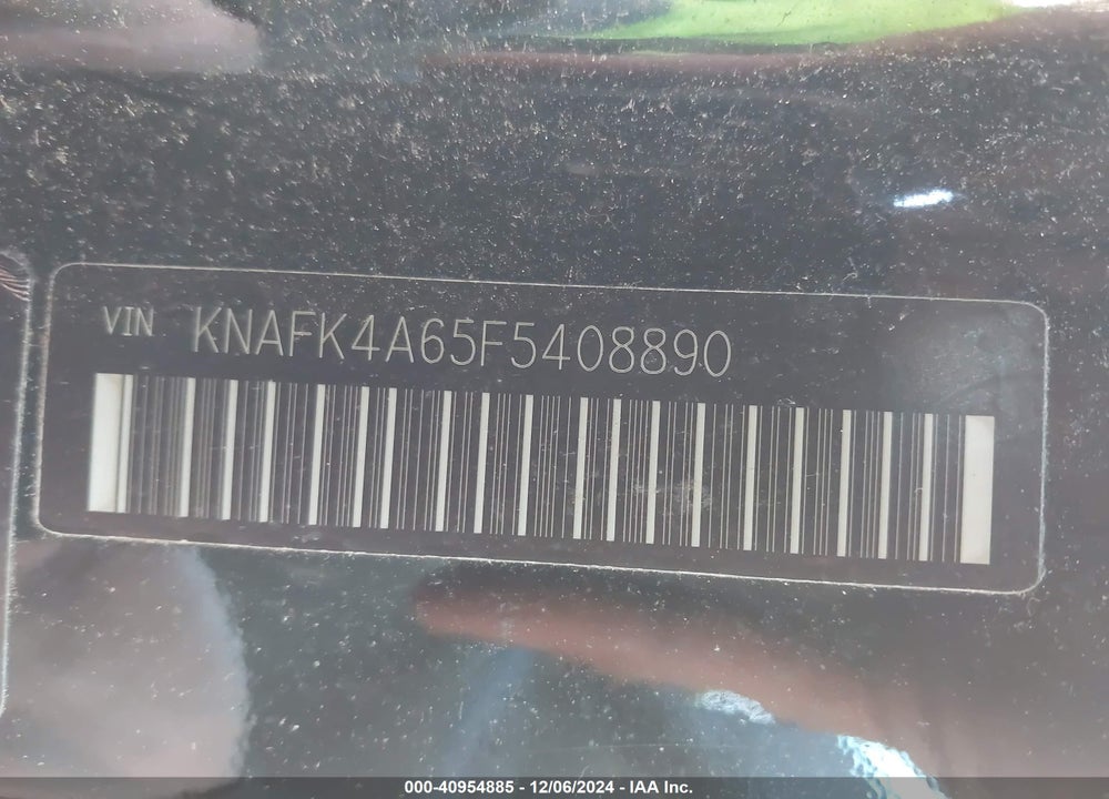 2015 KIA FORTE VIN: KNAFK4A65F5408890