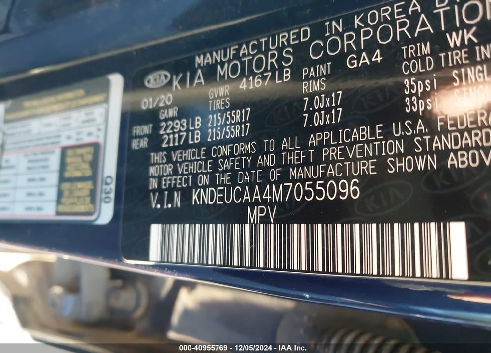 2021 KIA SELTOS S VIN: KNDEUCAA4M7055096