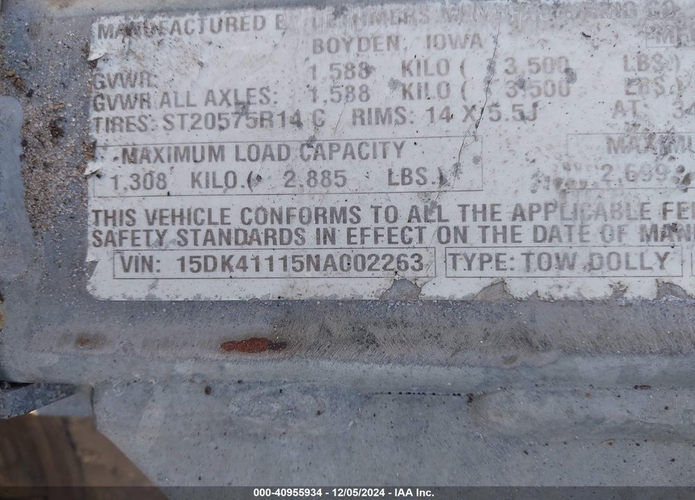 2018 OTHER --- VIN: 15DK41115NA002263