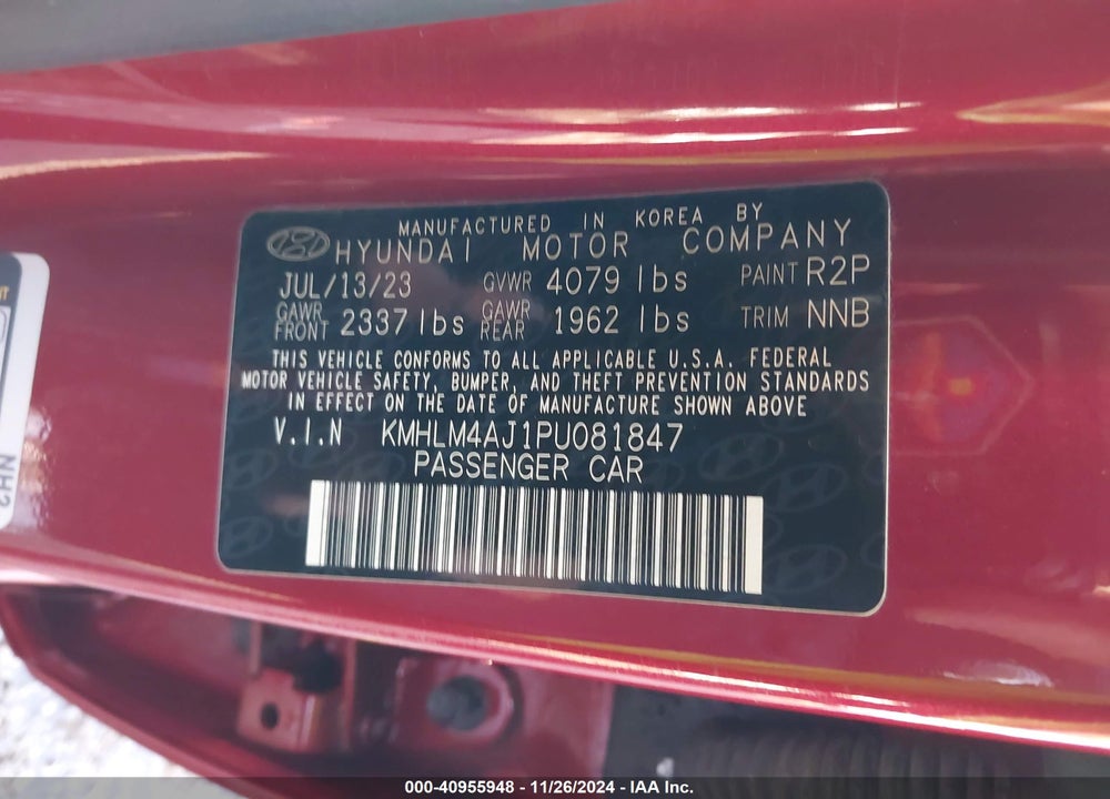 2023 HYUNDAI ELANTRA HYBRID BLUE VIN: KMHLM4AJ1PU081847