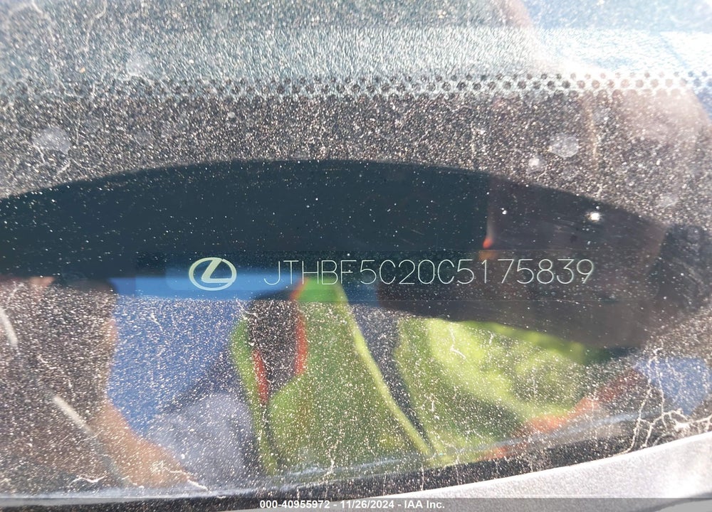 2012 LEXUS IS 250 VIN: JTHBF5C20C5175839