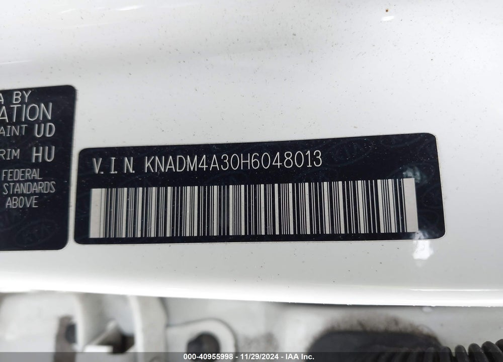 2017 KIA RIO LX VIN: KNADM4A30H6048013
