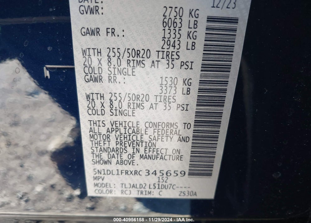 2024 INFINITI QX60 LUXE VIN: 5N1DL1FRXRC345659