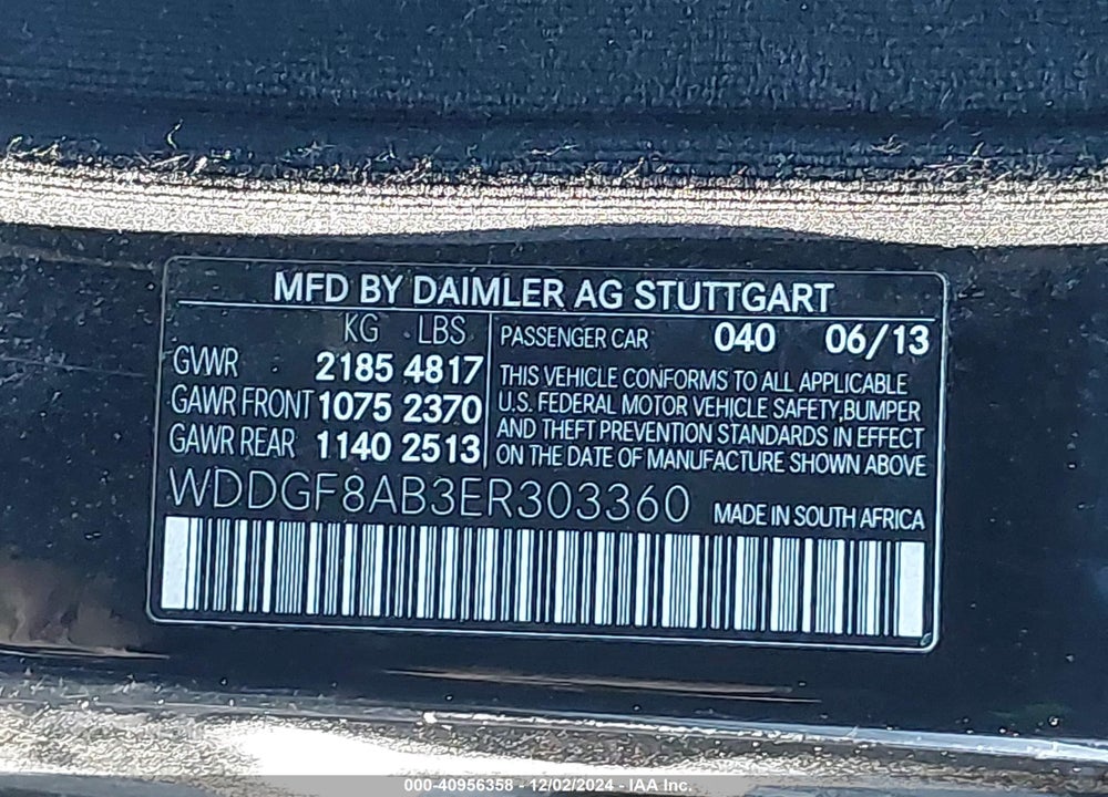2014 MERCEDES-BENZ C 300 LUXURY 4MATIC/SPORT 4MATIC VIN: WDDGF8AB3ER303360