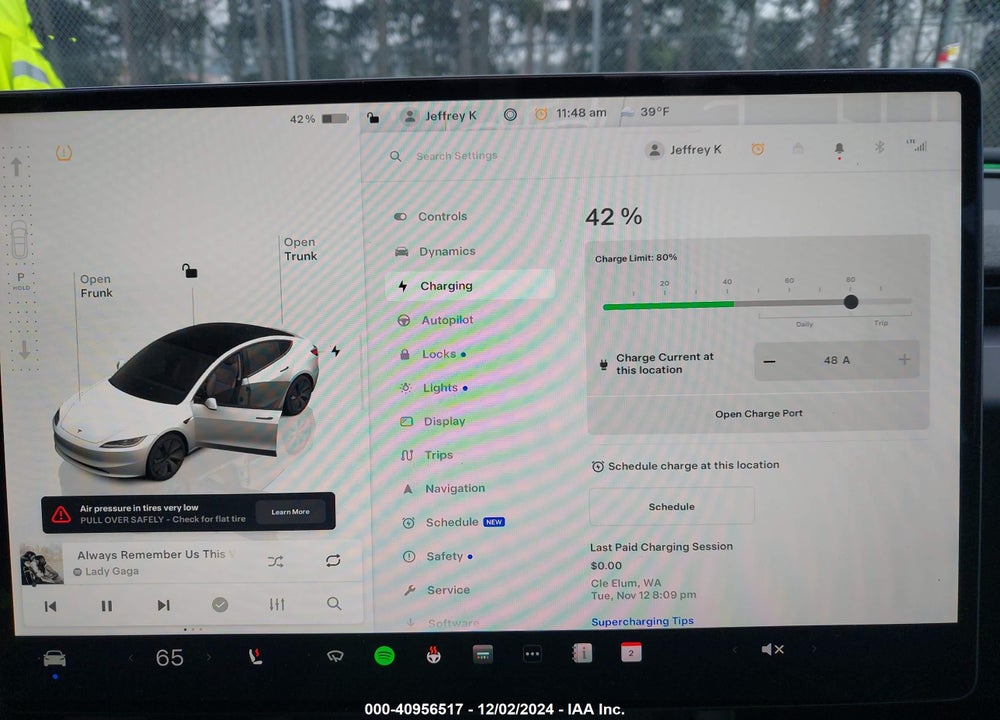 2024 TESLA MODEL 3 LONG RANGE DUAL MOTOR ALL-WHEEL DRIVE VIN: 5YJ3E1EB6RF732923