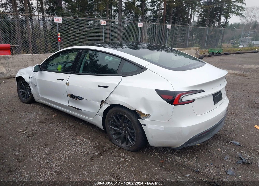 2024 TESLA MODEL 3 LONG RANGE DUAL MOTOR ALL-WHEEL DRIVE VIN: 5YJ3E1EB6RF732923