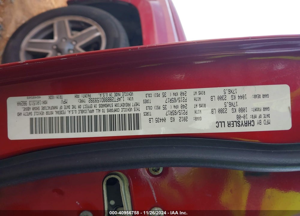 2009 JEEP PATRIOT SPORT VIN: 1J4FT28B99D159392