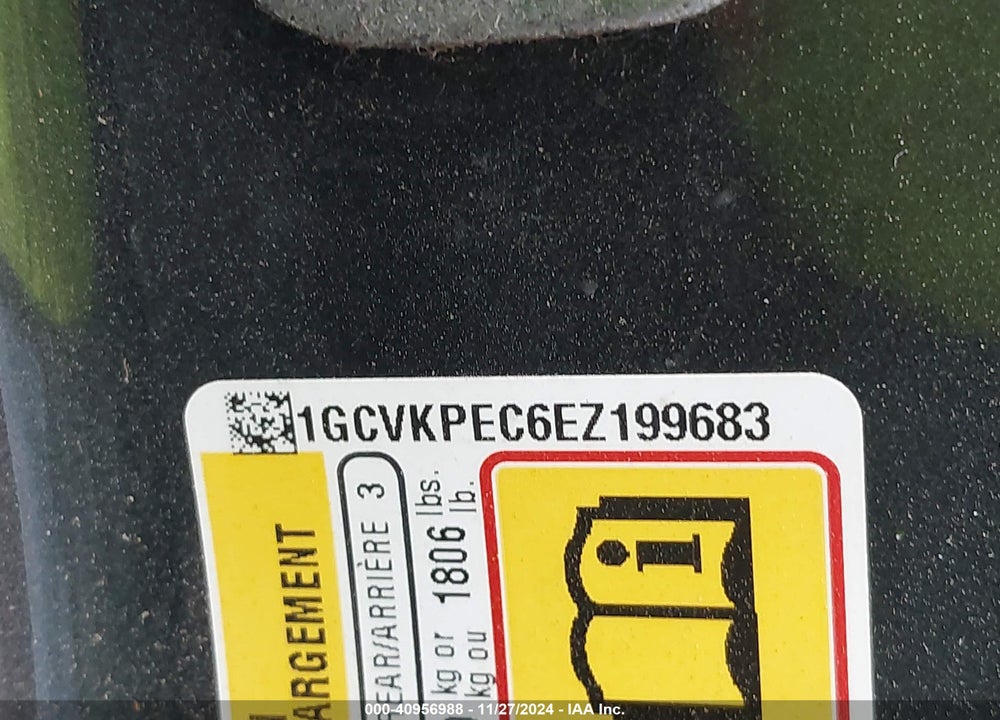 2014 CHEVROLET SILVERADO 1500 VIN: 1GCVKPEC6EZ199683