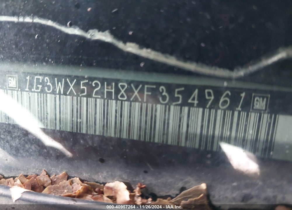 1999 OLDSMOBILE INTRIGUE GLS VIN: 1G3WX52H8XF354961